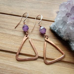 Small Copper Triangles with Purple Amethyst