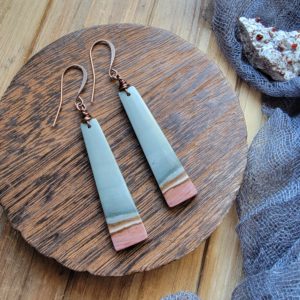 Polychrome Jasper Long Tapered Bar - Pink/Slate Blue