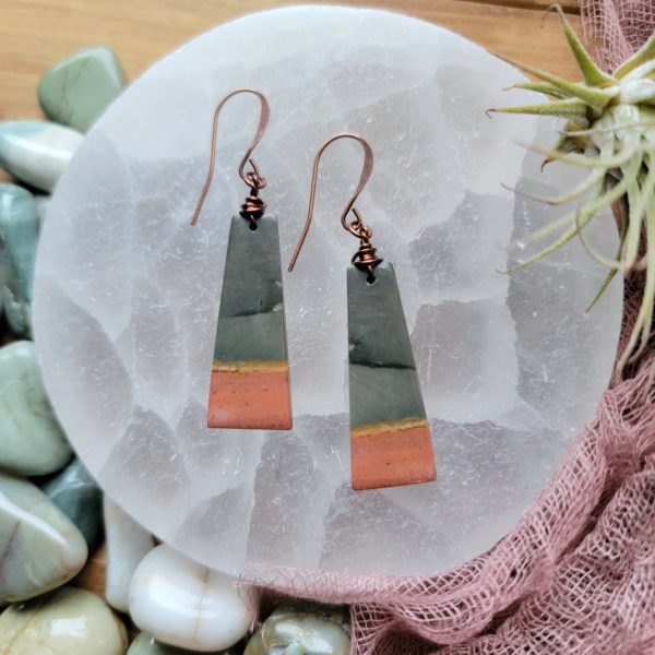 Polychrome Jasper Tapered Bar - Pink/Slate Blue
