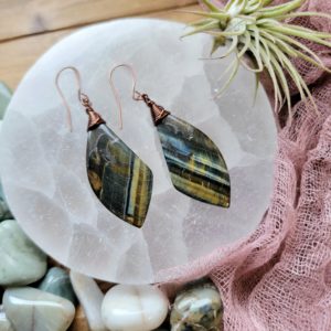 Blue Tigers Eye Dangles