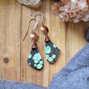 Hubei Turquoise Slices on small Copper Dome