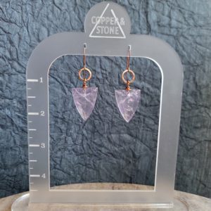 Lavender Amethyst Triangles on Copper Circle