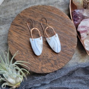 Blue Lace Agate Slices on Copper Arch