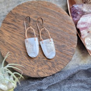 Blue Lace Agate Slices on Copper Arch