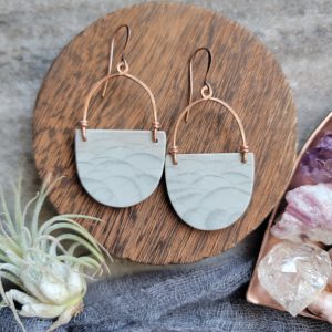 Wave Jasper Half-Circle Slices on Copper Arch