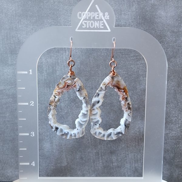 Druzy Hoops - Brazil Agate - Image 2