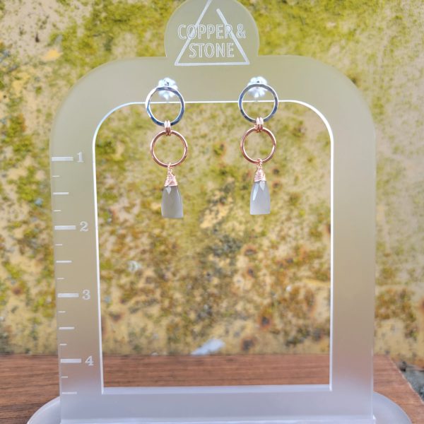 Stacked Starlet Studs - Moonstone - Image 2