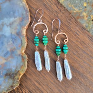 Turquoise Biwa Pearl