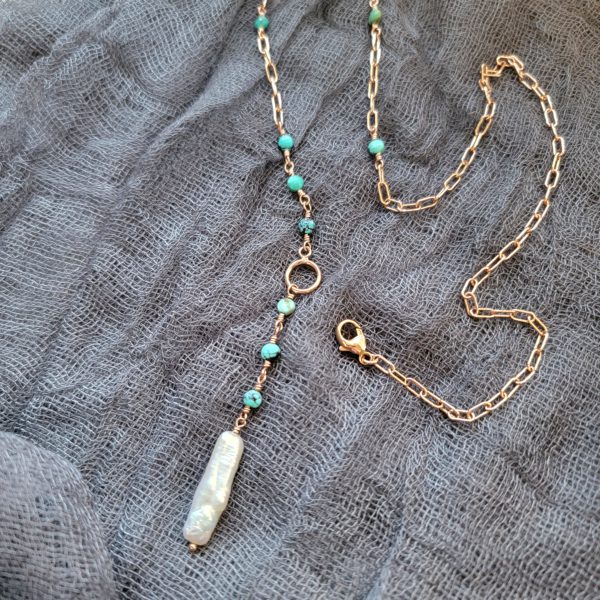 Biwa Lariat - Turquoise - Image 2