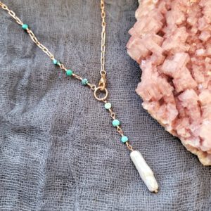 Biwa Lariat - Turquoise