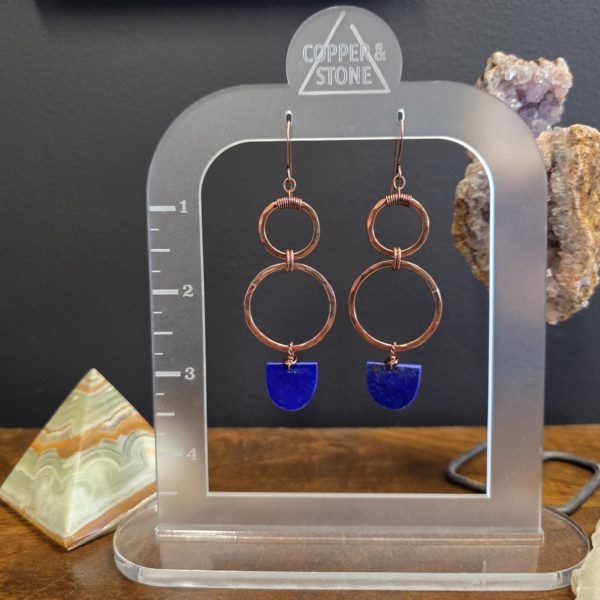 Double Scoop Hoops - Lapis - Image 2