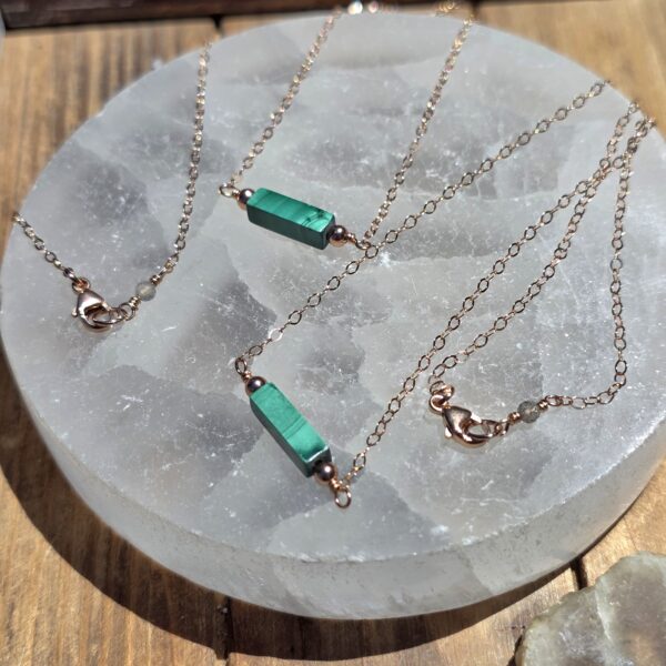 Mini Bar Necklace - Malachite - Image 2