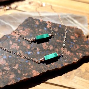Mini Bar Necklace - Malachite