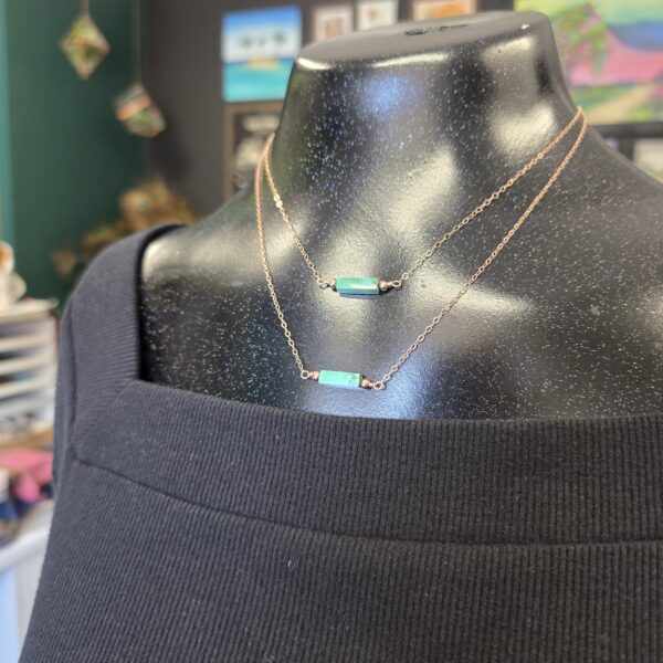 Mini Bar Necklace - Malachite - Image 3