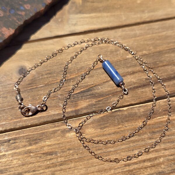 Mini Bar Necklace - Blue Aventurine - Image 2