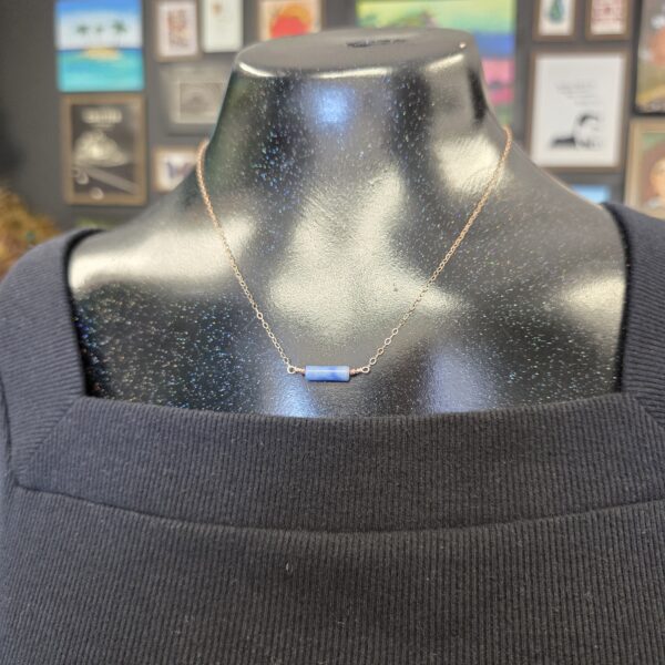 Mini Bar Necklace - Blue Aventurine - Image 3