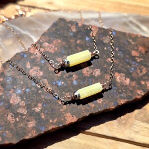 Mini Bar Necklace - Yellow Jade