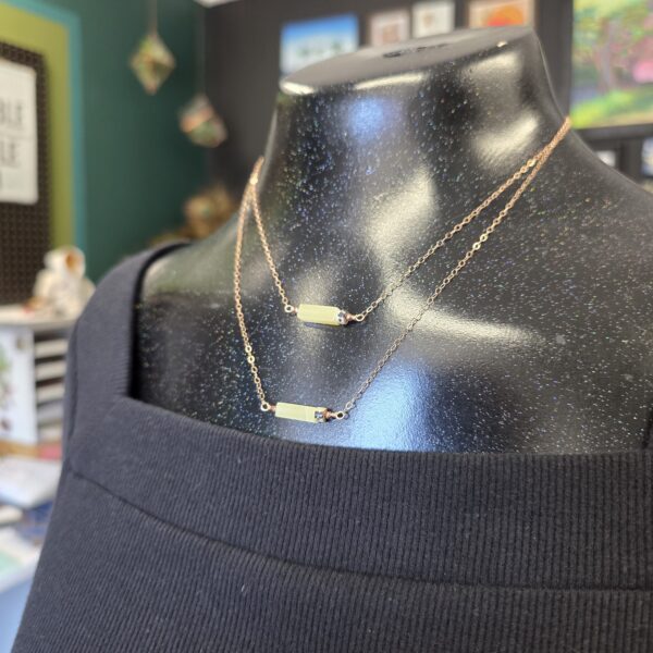 Mini Bar Necklace - Yellow Jade - Image 3