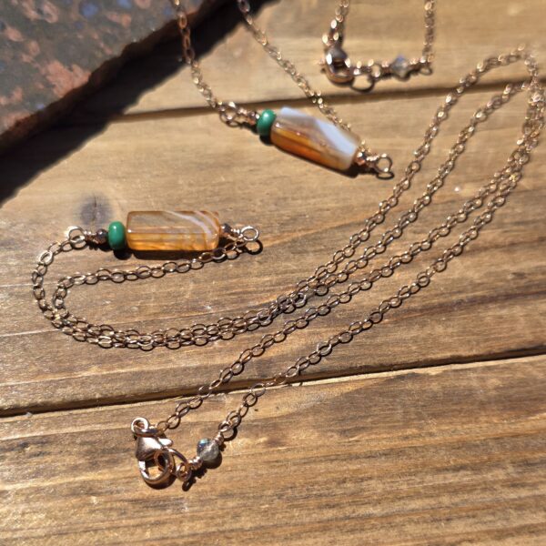 Mini Bar Necklace - Carnelian - Image 2