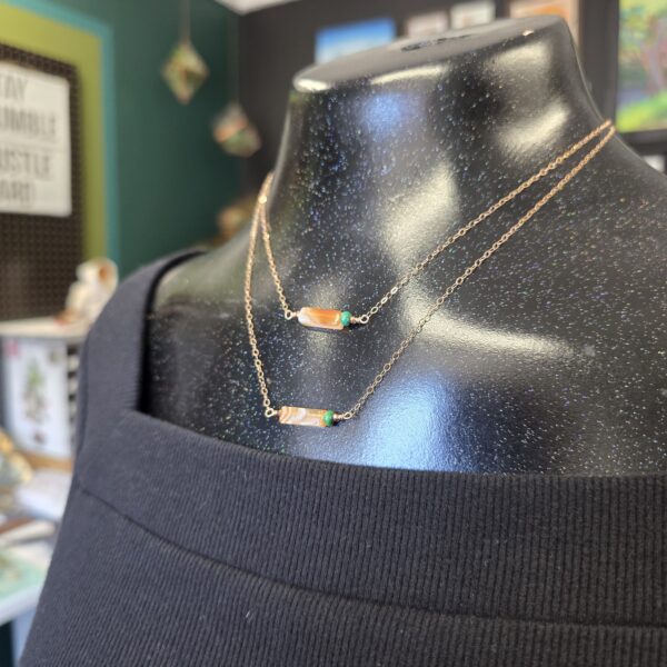 Mini Bar Necklace - Carnelian - Image 3