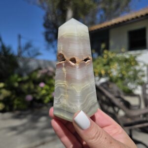 Pink Banded Onyx Tower