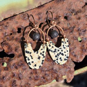 Geo Girl Hoops - Dalmatian Jasper