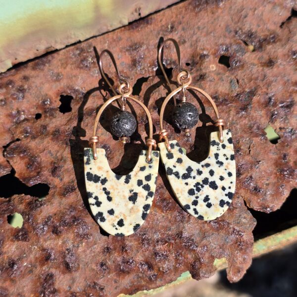 Geo Girl Hoops - Dalmatian Jasper