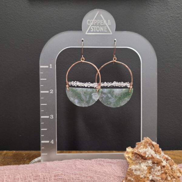 Geo Girl Hoops - Moss Agate - Image 2