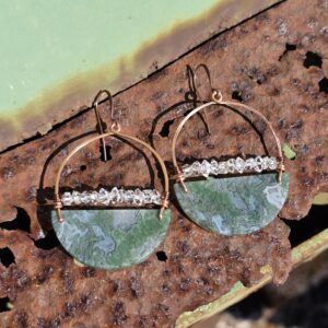 Geo Girl Hoops - Moss Agate