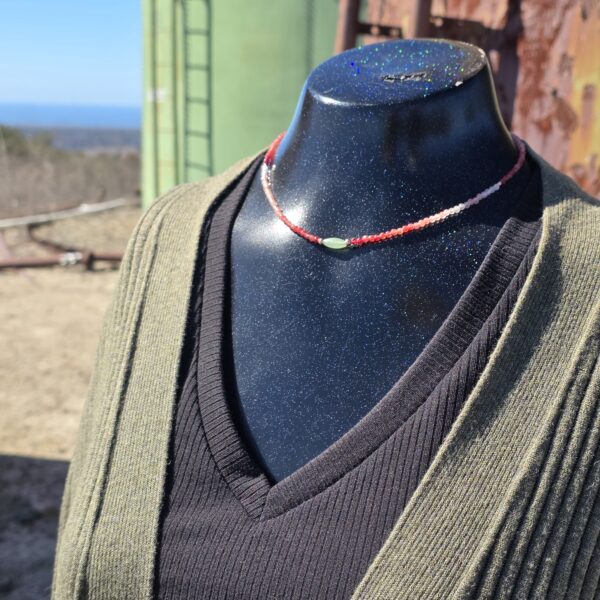 On the Rocks Beaded Necklace - Strawberry Quartz - Image 3