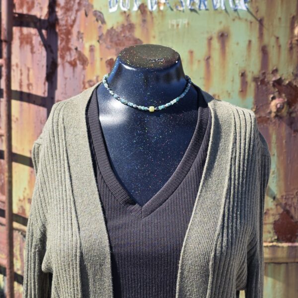 On the Rocks Beaded Necklace - Blue Tourmaline - Image 3