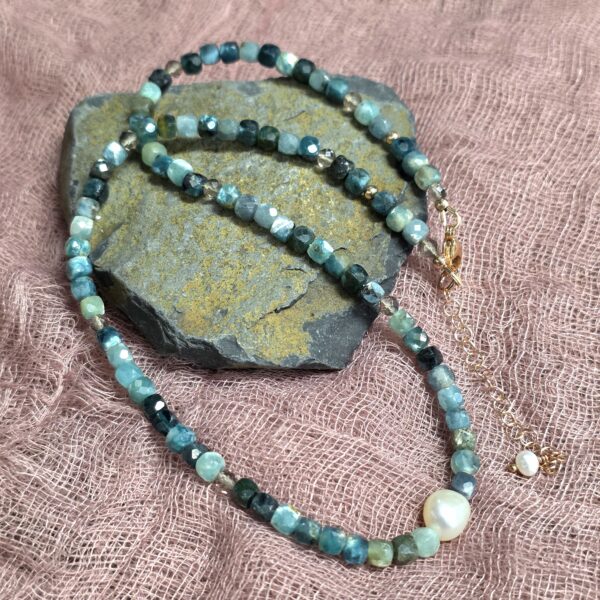 On the Rocks Beaded Necklace - Blue Tourmaline - Image 2