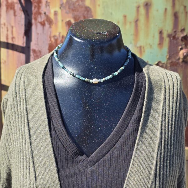 On the Rocks Beaded Necklace - Blue Tourmaline - Image 3