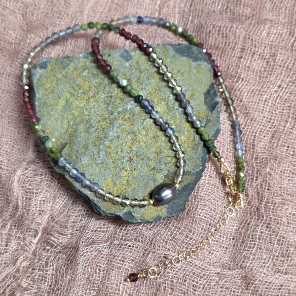 On the Rocks Beaded Necklace - Fall Colors - Image 2