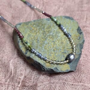 On the Rocks Beaded Necklace - Fall Colors