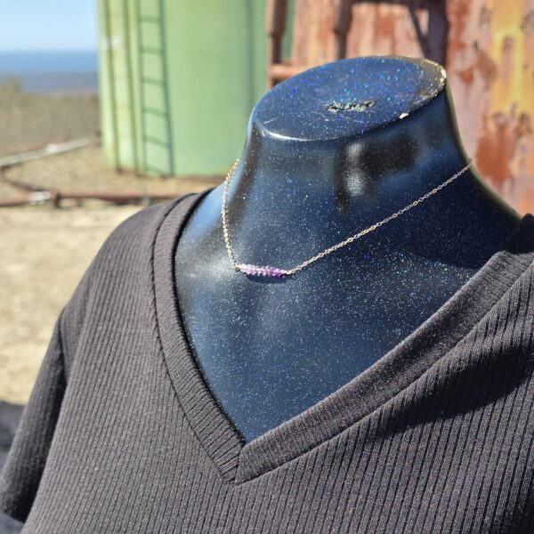 Dainty Gem Necklace - Amethyst - Image 3