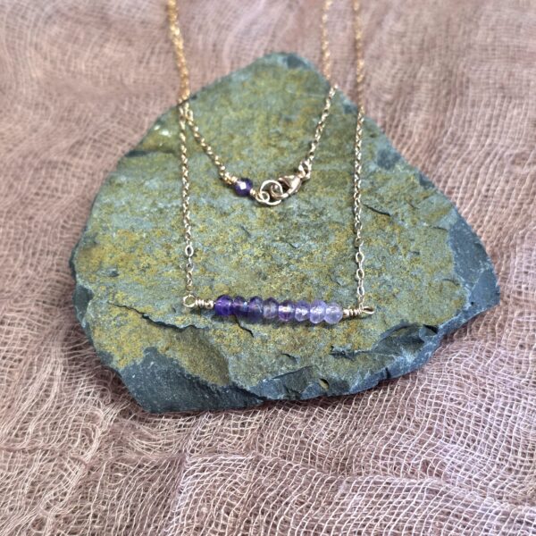 Dainty Gem Necklace - Amethyst - Image 2