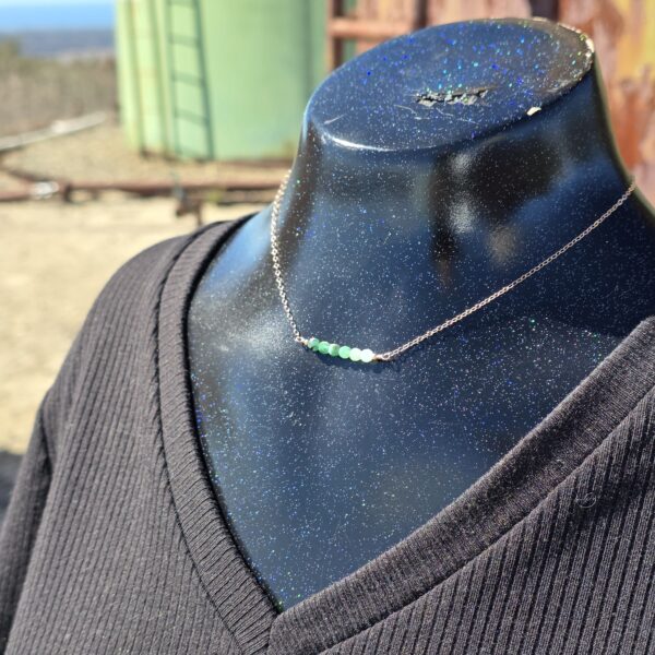 Dainty Gem Necklace - Emerald - Image 3