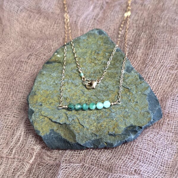 Dainty Gem Necklace - Emerald - Image 2