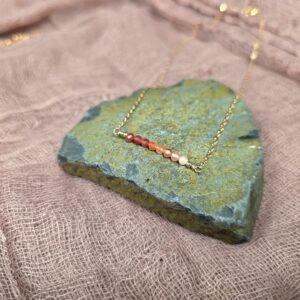 Dainty Gem Necklace - Strawberry Quartz