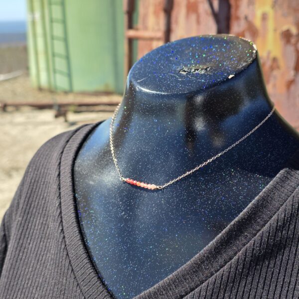 Dainty Gem Necklace - Strawberry Quartz - Image 3