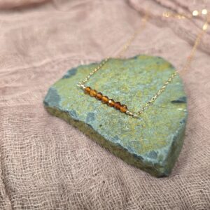 Dainty Gem Necklace - Hessonite Garnet