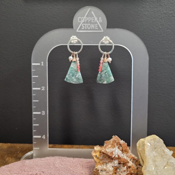 Hard Candy Studs - Green Chalcedony - Image 2