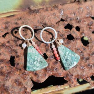 Hard Candy Studs - Green Chalcedony