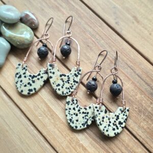 Geo Girl Hoops - Dalmatian Jasper
