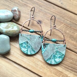 Geo Girl Hoops - Chrysocolla