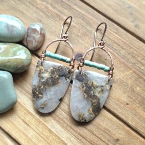 Geo Girl Hoops - Chrysocolla