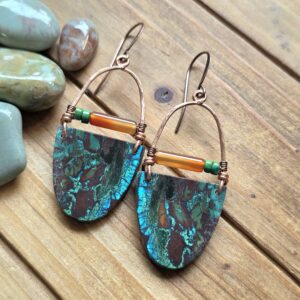 Geo Girl Hoops - Chrysocolla