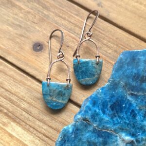 Teeny Tiny Geo Girl Hoops - Apatite