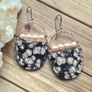 Geo Girl Hoops - Flower Obsidian